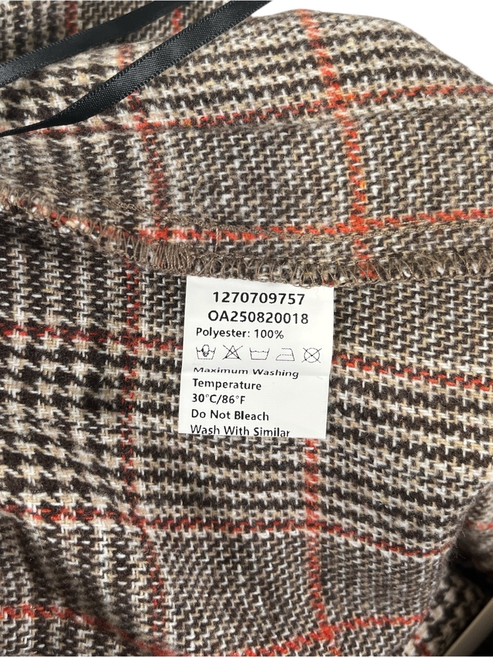 NWT Commense Belted Plaid High-Waisted Pants in Brown Size XS - Picture 9 of 9